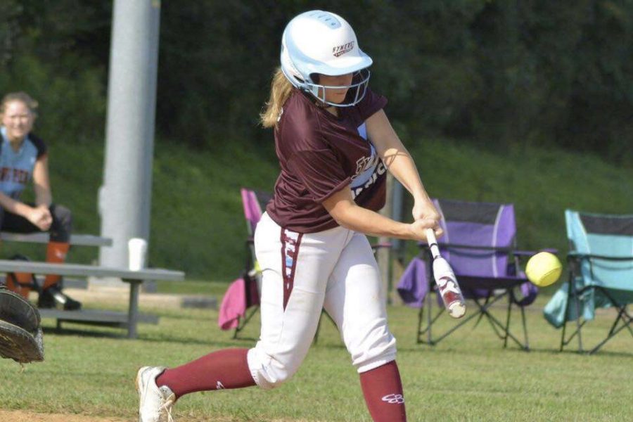 Mia Bowers, eighth grade, swings a bat during a PA Synergy game this past summer. Bowers was selected to play for the Under Armour National Softball Team in Oklahoma City, Okla., to compete in the national event this past june. “The event in Oklahoma was both challenging and rewarding”, Bowers said.