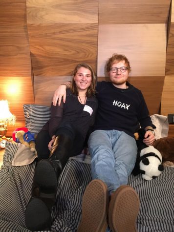 PAHS graduate Colleen Brennan poses with Ed Sheeran.