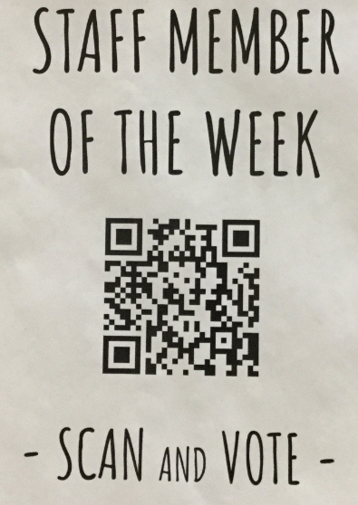 Students choose weekly "staff members of the week"