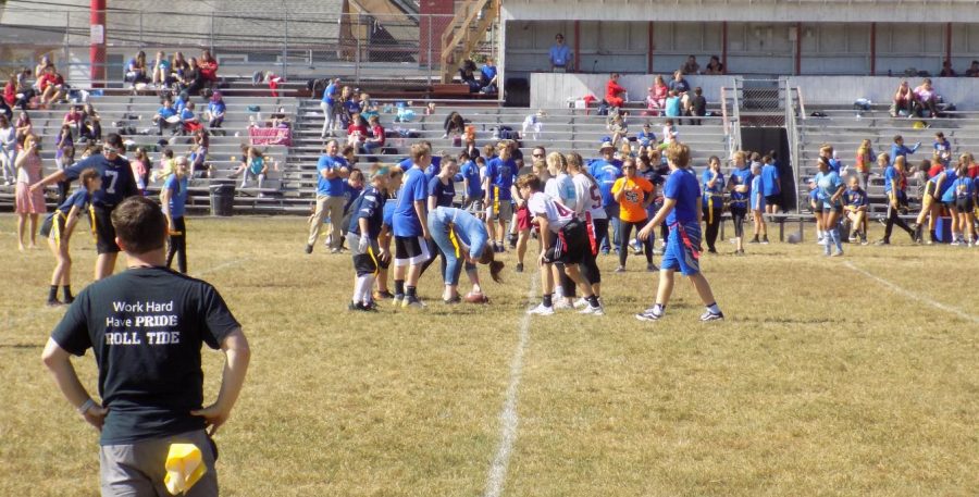 7th and 8th graders take on St. Clair in first flag football game