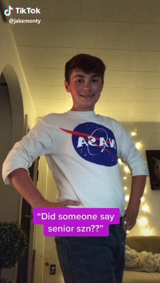 Jake Montgomery is pictured above in one of his viral videos on TikTok. Montgomery gained roughly 2,000 followers on TikTok. “In my free time I Iike to make videos because I enjoy making people laugh,” said Montgomery.

