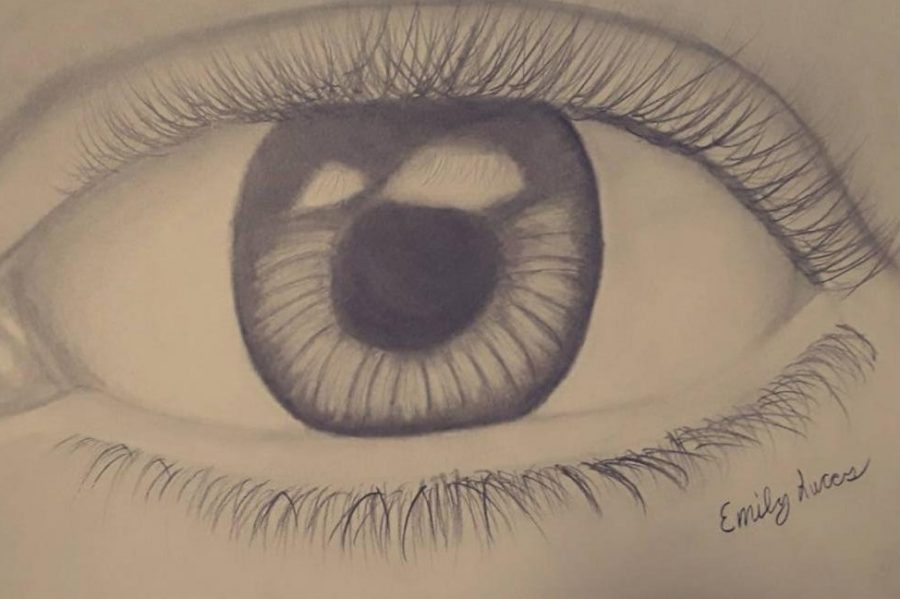 Freshman Emily Lucas drew this eye because she was interested in the drawing in the realist ic style. I wanted to learn how to do this, Lucas said. 