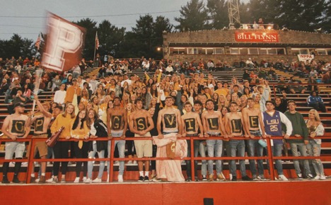 Pottsville’s student section says “cheese” to the camera during their “Gold Out” as they cheer on the Tide on September 13, 2019, in their victory over Crestwood 42-12. 