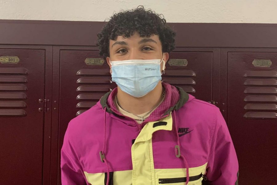 Sophomore Amaree Bainbridge is seen back in the high school. Amaree has been a virtual student before making the transition to come back to in person classes. He said, “I felt like I wasn’t learning as much at home so I came back to learn as much as possible.”