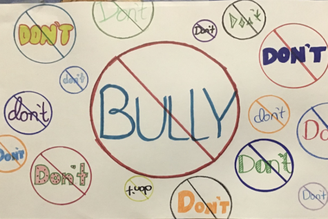 “Don’t Bully” with cross out signs. Sketch Club members create posters for October’s Bullying Prevention month. Sketch club members can volunteer to help put up posters around the school. The goal is to create posters to spread awareness and tackle bullying with messages of positivity and awareness, to contribute to the fight against bullying in schools. Junior Lily Kreisler said, “The message we’re trying to spread is only a positive one. Both current and future Pottsville students should know that being themselves is the best thing they can be. Sometimes that fact can be hard to accept, so seeing projects like the posters is a great way of reinforcing an understanding that difference is okay. People should love each other and themselves and I hope that Pottsville, not just the sketch club, will carry that message for all of the future.”