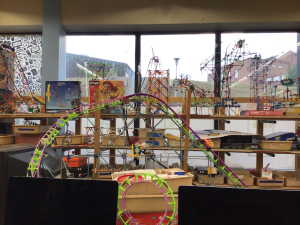CREATE - Tide-Tek provides a variety of STEM opportunities for Lengel students. Pictured here are KNex roller coasters built by students.