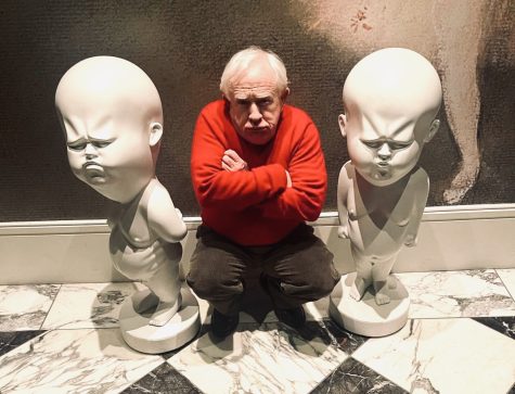 Leslie Jordan is posed grumpily with two statues. Celebrities and co-stars share their condolences on social media for the beloved entertainer.
