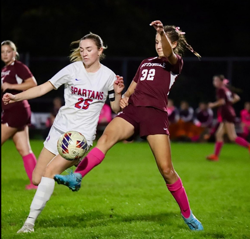 Alexa Giuffre steals the ball from a North Schuylkill defender. “The game was pretty physical but we dominated and had possession almost the entire game. We knew we had to win to keep our first place spot so making it happen felt awesome,” junior 
Giuffre said.
