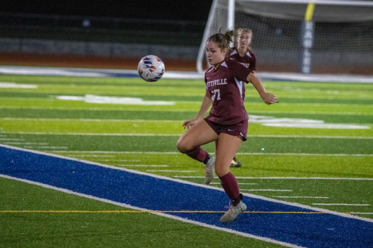 Abbie Davis, Lady Tide senior receiving the ball in the first round of the PIAA start tournament. “I think this season was one of our best. We really gave it our all this year because a lot of us knew it was our last time playing high school soccer and we wanted to end our careers on a good note and that’s what we did,” said Davis.
