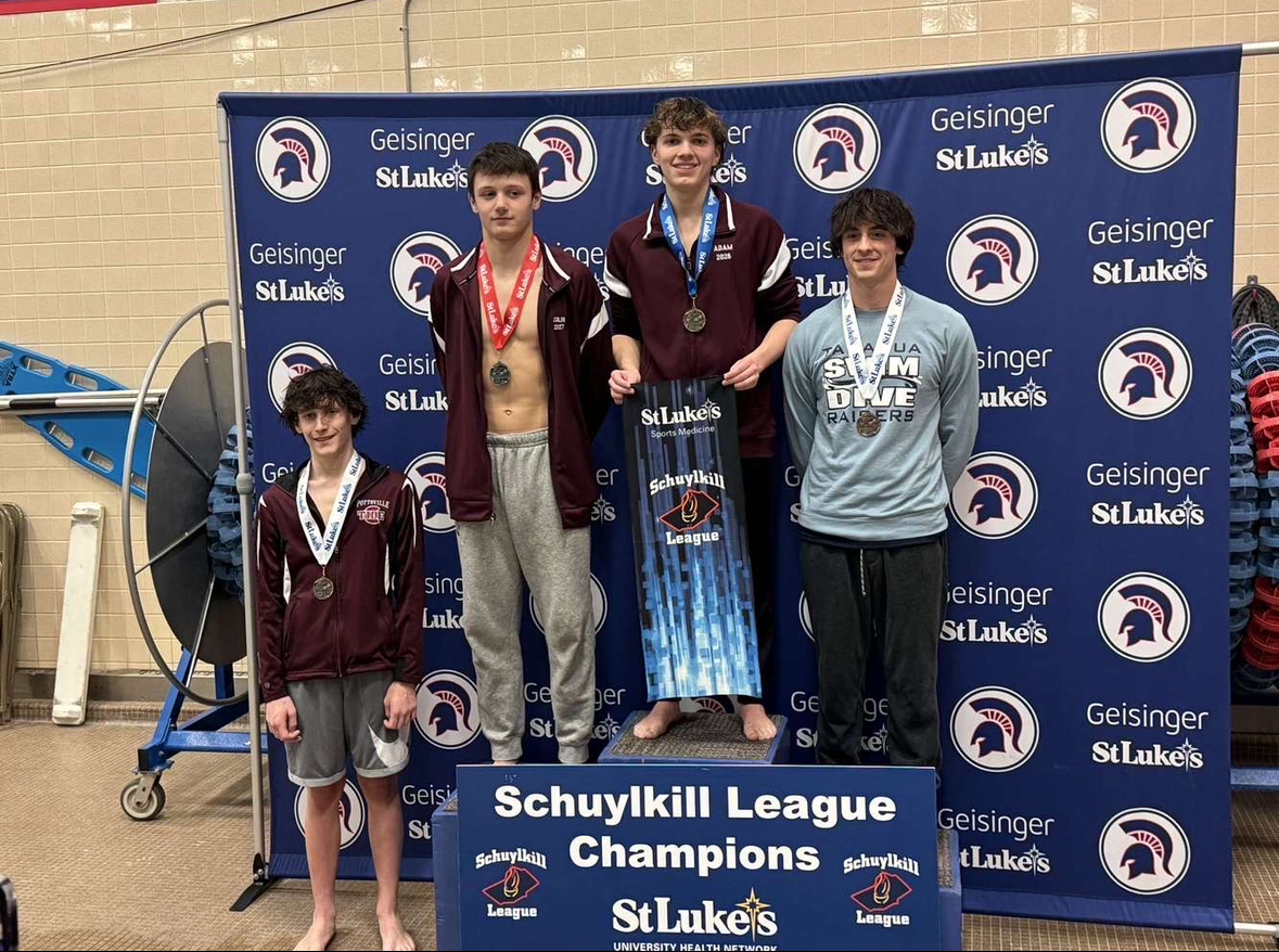 Spencer Prestileo (9), Colin Kline (10), Adam Klinger (11), all placed in the Diving League Championship held at North Schuylkill. All three of them are headed to Districts at the end of March. 
