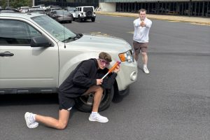 Seniors Killian Bressler and Brody Rich play Senior Assassin.